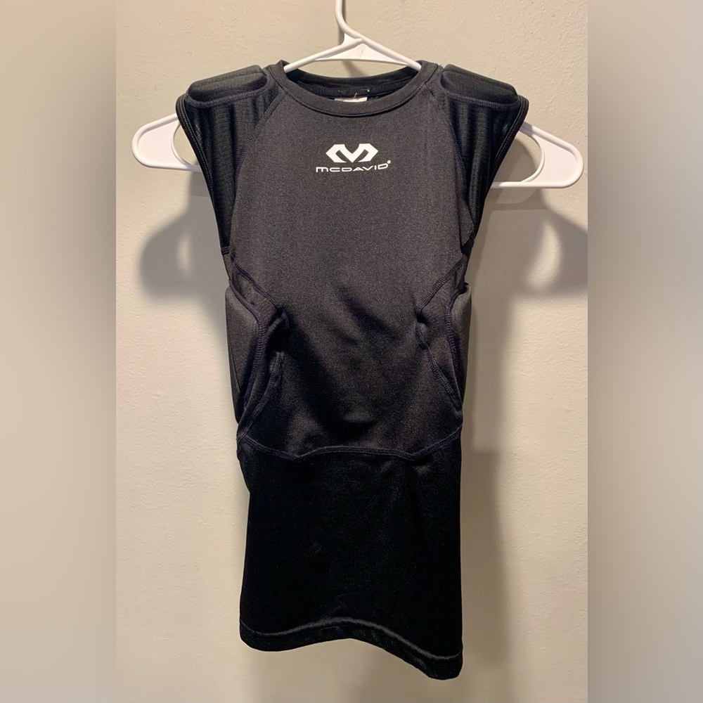 Football Padded Black Sleeveless Top and Girdle